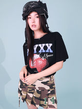 STRAWBERRY SPACE TEE (BLACK)