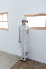 ロゼットポケットスカート(white)
