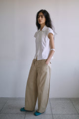 26SS★ WRAP CURVED COTTON TROUSER