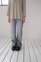 demage semi boots-cut denim