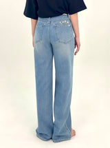  2ND REORDER BUKAY EMBROIDERY SLIM WIDE DENIM PANTS code 25102