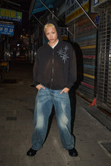 STARRYNIGHT WASHING FUR HOOD ZIP UP BLACK