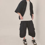 street shape capri shorts_black