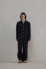 Studded selvage washed denim - Jacket