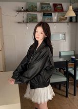 #LV Vintage Black Leather Jacket 