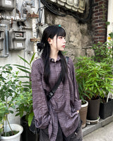 Rui Vintage Wine Check Shirt