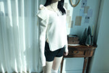 Soft Off-Shoulder Knitwear (2color)
