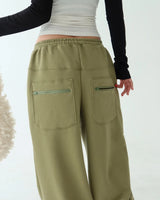 Zipper Pocket String Jogger & Wide Pants