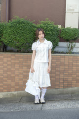 ロゼットポケットスカート(white)
