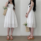 Guya Lace Punching Bean Button Slip Mini Dress