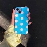 [ Sky blue white dot ] Hard Case