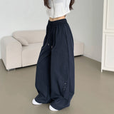nylon curved banding wide pants