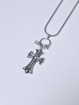 antique cross cubic necklace