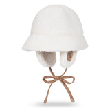 VA Curved Logo Sherpa Fur Flap Bucket Hat / Cream
