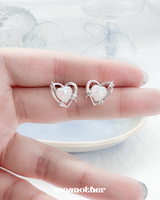[Silver Post] オパールハートピアス