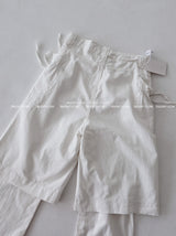 Two-block layered string wide pants