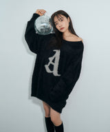 UNISEX ショルダージップシャギーニット