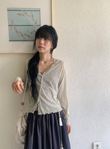 Izumo Diagonal Unbalance Summer Cardigan