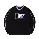 V NECK PIPING PULLOVER WARM UP
 - BLACK