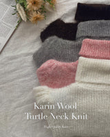 Wool turtleneck puff knit