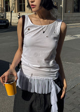 EYELET FRILL SLEEVELESS
