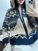 スノーフラワーハーフポロネックTニットジップアップ 🧸💙