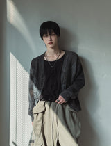 Riggle Washed V-Neck Knit Cardigan