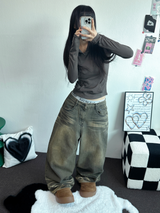 MUD CAT ウォッシングバルーンデニムパンツ 🤎🧸