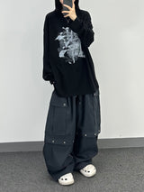 eyelet stud cargo balloon pants
