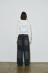 bt hood zip up (white)