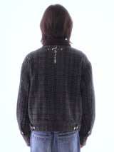BEADED PIPE EMBROIDERY CROSS JACQUARD DETROIT JACKET