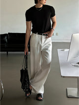 [SET] Aven cut muscle-fit short-sleeve T-shirt + Mer cut flare-fit denim pants
