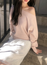 #ビューティフルボートネックワンショルダーニット (3color)