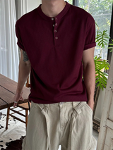 [S/S] Thin golgi henry neck half knit t-shirts(5color)