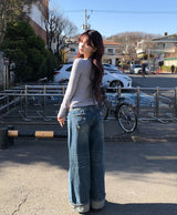 エトワイドロールアップデニムパンツ