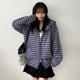 Kai Boxy Two Way Dangara Knit Hooded Zip-Up
