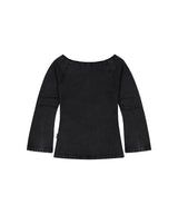 WASHED CUT OUT PRESENT OFF SHOULDER TEE