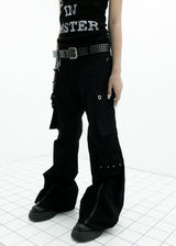 ZIPPER CARGO PANTS, BLACK