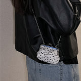 [Cream.ver] Ribbon polkadot frame mini bag (handmade bag)