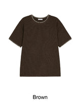 [1+1] Reton Stitch Muscle Knit Short Sleeve Tee