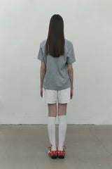 WITTY BUNNY ワッペンTシャツ [MELANGE GRAY]