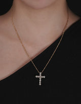 Cross Rope Chain Necklace Gold-L