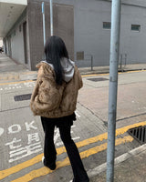 Hood bear fur jumper
