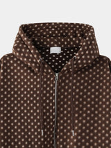 Dot fleece hood zip-up