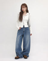 (W's) Side Slit Ribbed Hoodie
