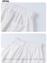 Back lettering banding wide casual pants