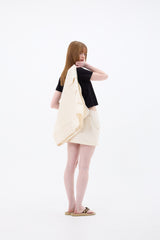 DOUBLE CUT CAGO SKIRT / IVORY