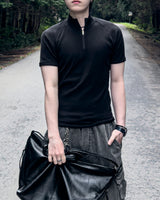 Jevin Muscle Fit Half Zip-Up Short Sleeve