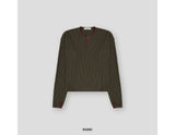 Cumin Fingerhole Waffle Henley neck 4C