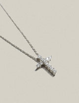 Cross Rope Chain Necklace silver-S